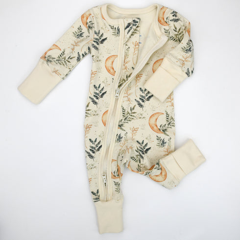 Organic Cotton Baby Pajamas 2-Way Zip Front Zipper Sleeper, Lynx Organic Earthy Clothing